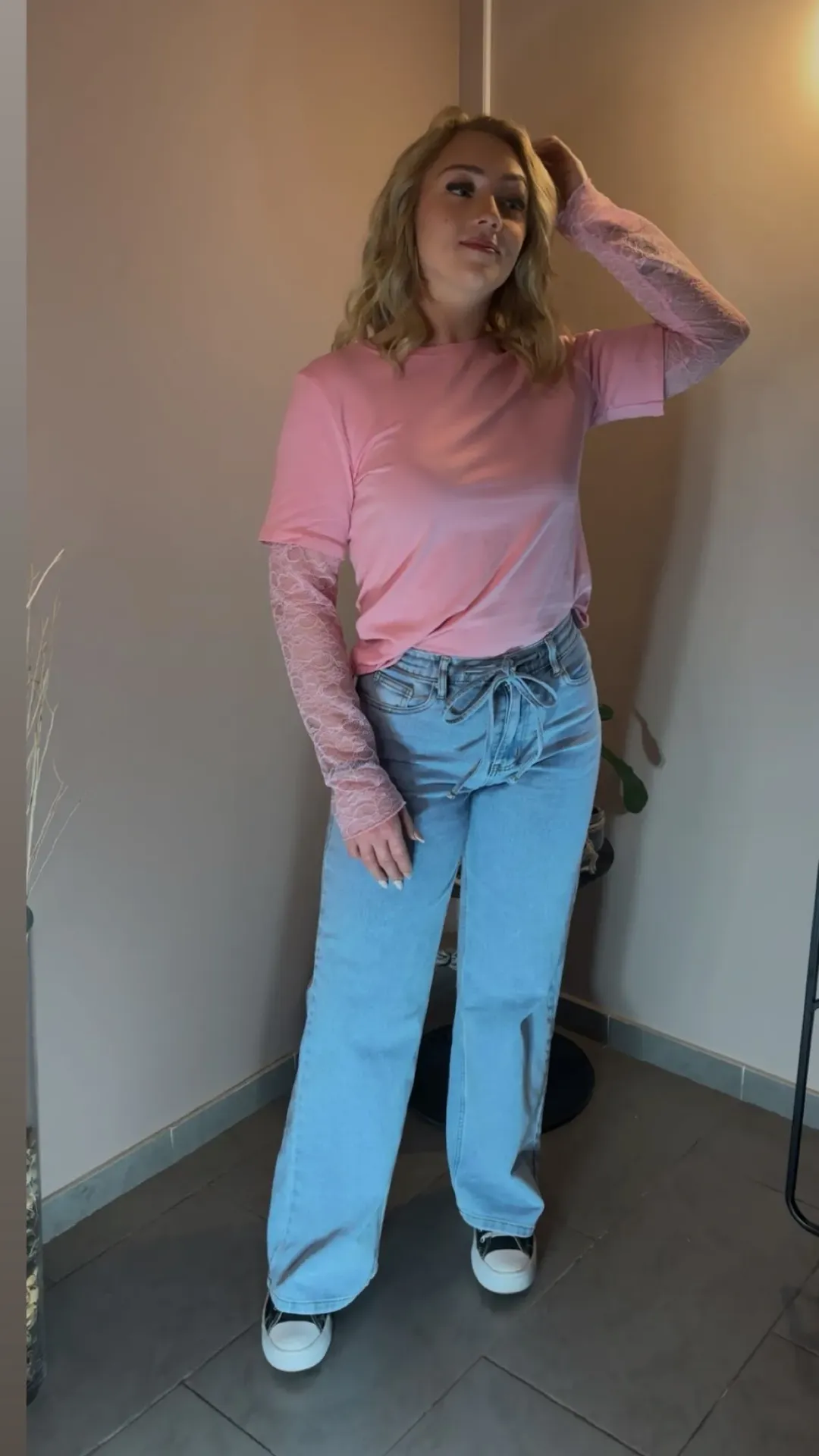 [J002-XS] Jeans clair avec cordon (XS)
